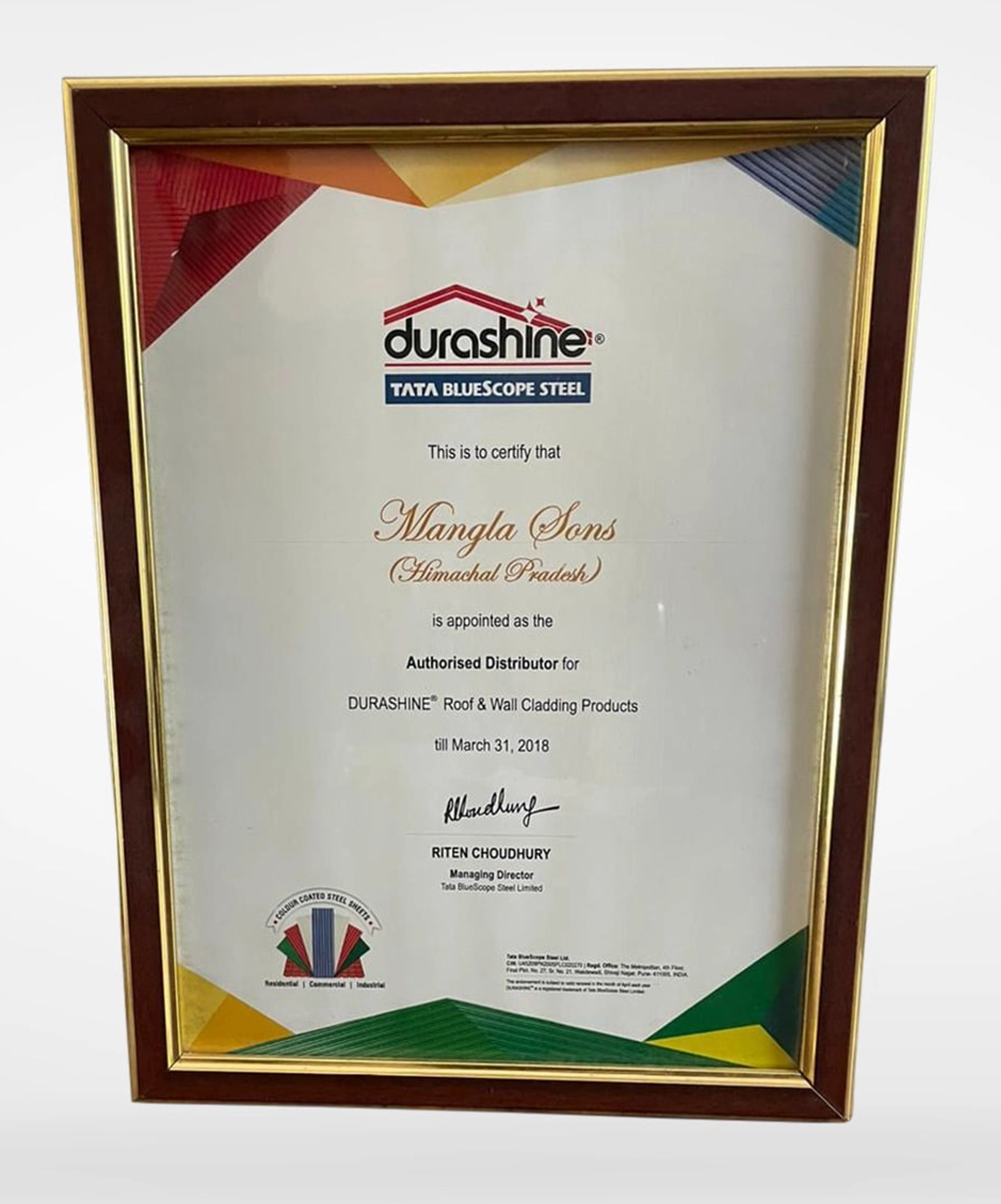 Authorised Distributor for Durashine till March 2018, Himachal Pradesh (Durashine) - Mangla Sons
