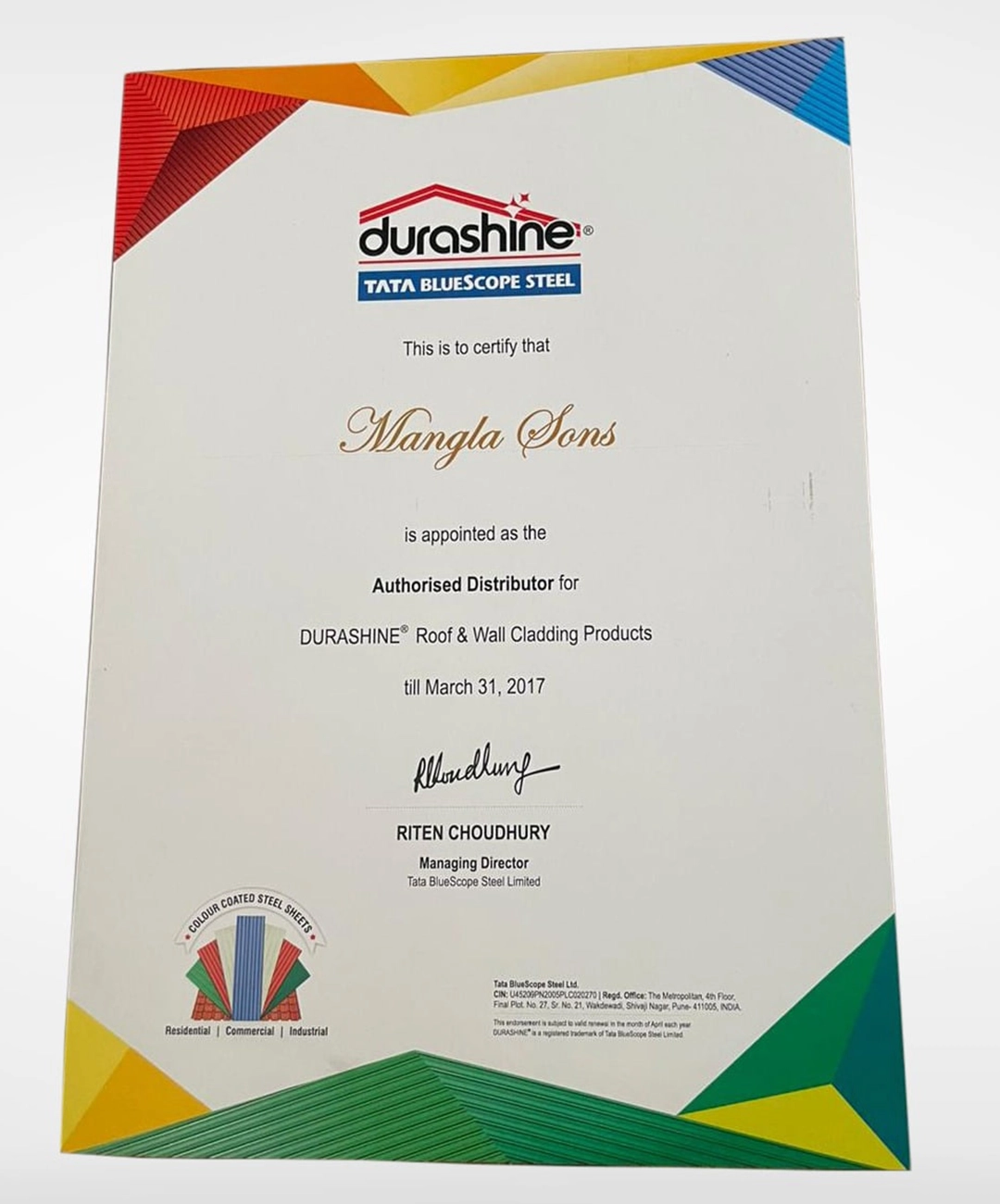 Authorised Distributor for Durashine till March 2017 (Durashine)